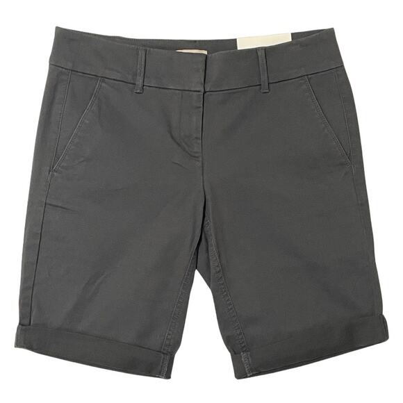LOFT Outlet BERMUDA ROLL SHORT Size 4 Dark Gray Mid-rise Stretch Modest NEW - Picture 1 of 9